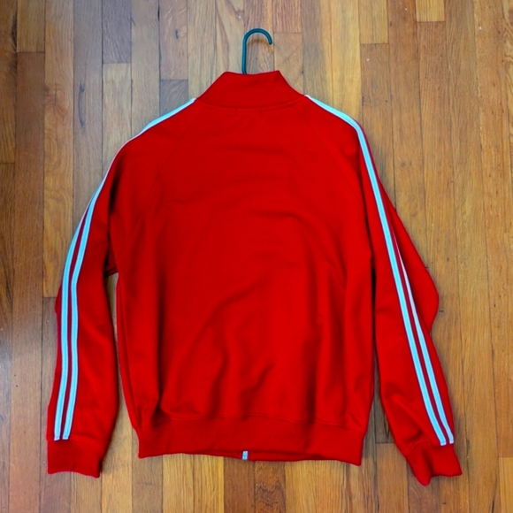 Fred Perry Red Track Jacket with White Stripes - Picture 3 of 7